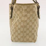 Gucci Web Sherry Line GG Canvas Tote Bag Beige Pink gold yt703