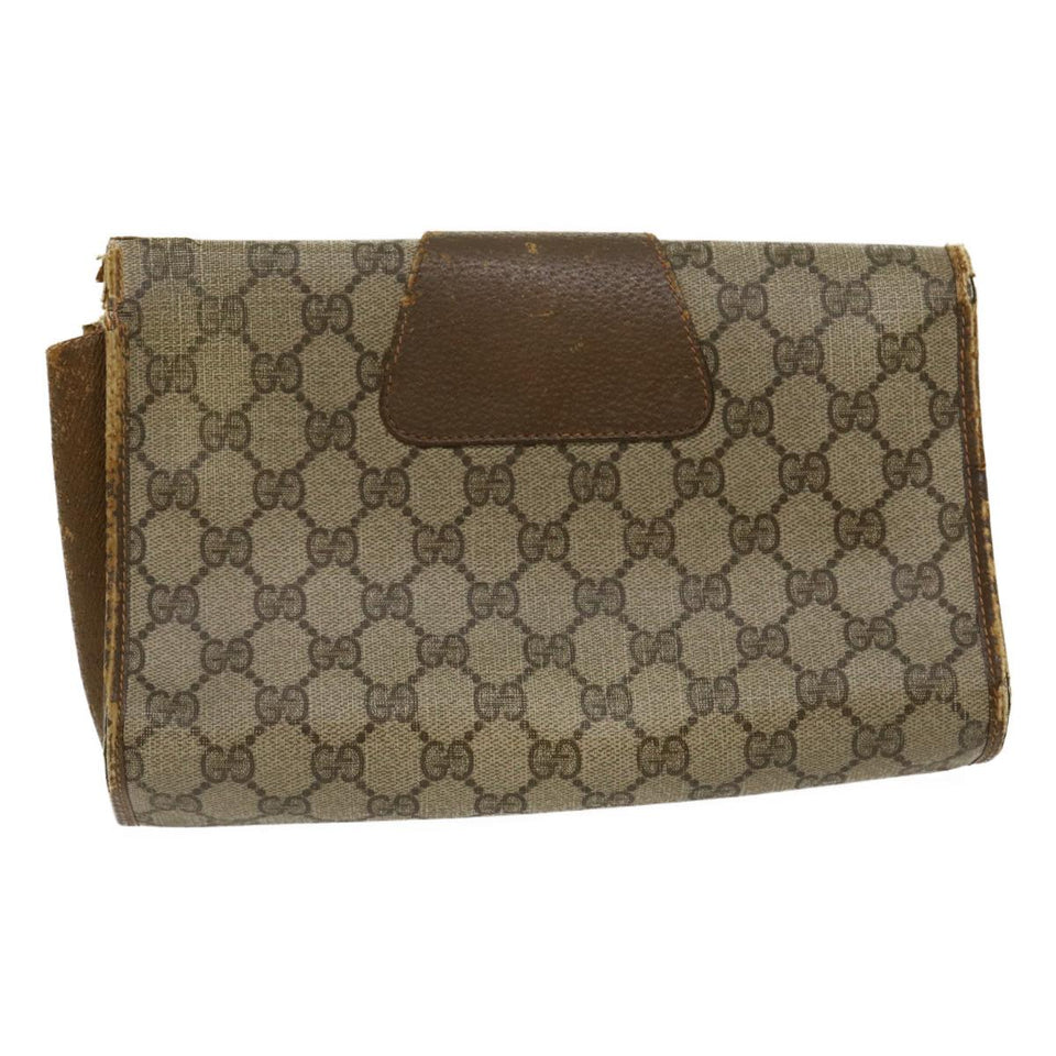 Gucci Web Sherry Line GG Canvas Clutch Bag Beige Red Green yt864