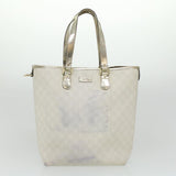 Gucci GG Canvas Shoulder Tote Bag PVC Leather 2Set White Navy Red yt962