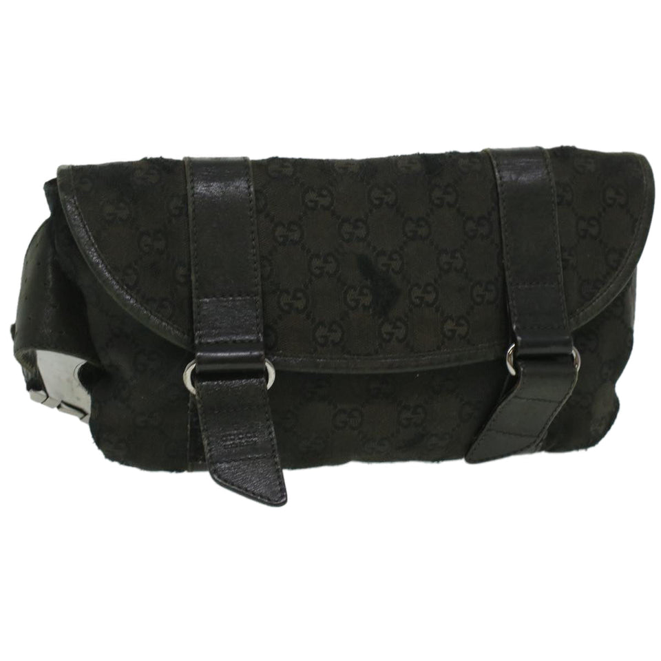 Gucci GG Canvas Waist Bag Black 145851 200905 yt968