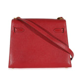 Luxury Hermes Rouge Vif Courchevel Mini Sellier Shoulder Kelly 20 GHW